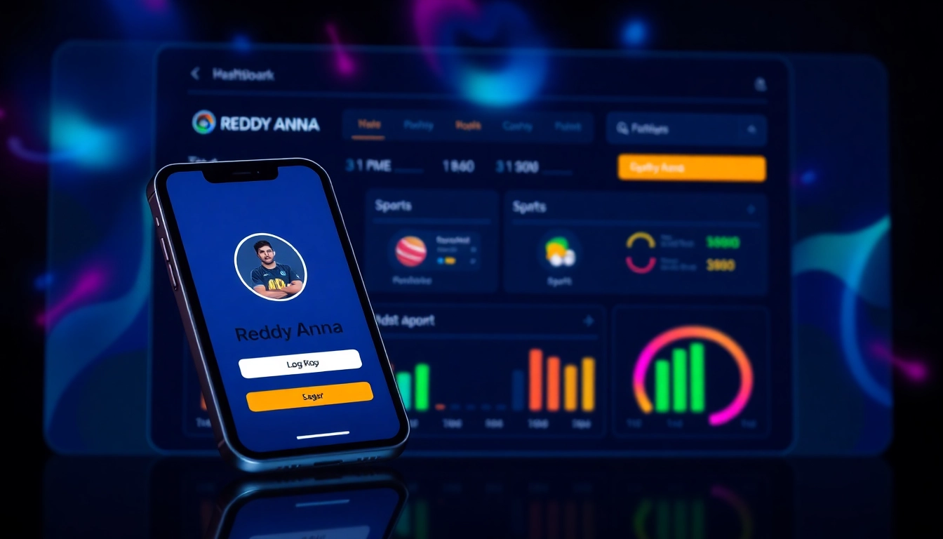 Reddy Anna Login interface on mobile app showing quick access to sports betting and casino options for seamless user experience.