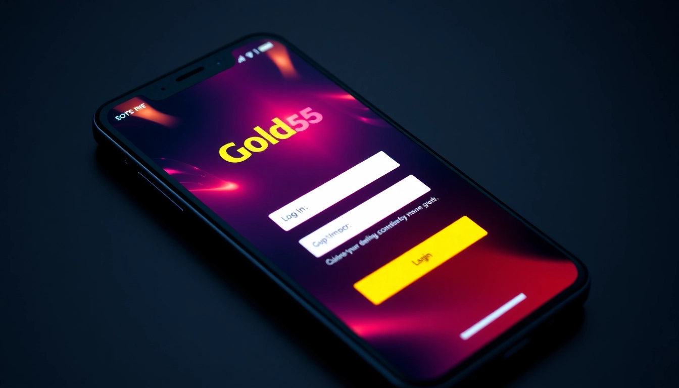 Gold365 Login page featuring secure login fields on a mobile device with vibrant design and betting theme.