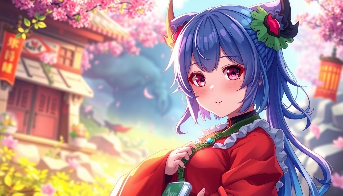 AI generated hentai scene showcasing a highly detailed, customizable anime character in a fantasy environment, highlighting realism and vivid colors.