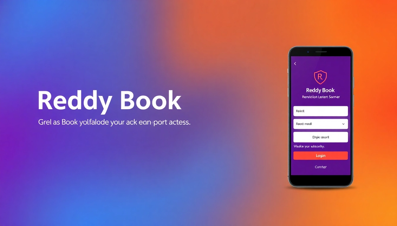 Reddy Book Login page showing user credentials input with secure interface, emphasizing accessibility and trust for users.