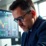 Stocks and Shares Investing Guide UK Financial advisor analyzing market data on digital screens